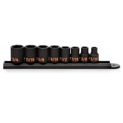 KDT84910H image(0) - GEARWRENCH 8 Piece 3/8" Drive 6 Point SAE Hi-Viz Impact Socket Set