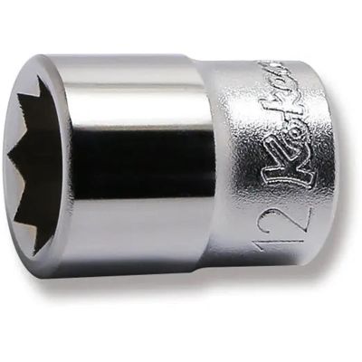 KKN3415M-12 image(0) - Ko-ken USA 3415M-12 3/8 Square Drive Socket 12 mm Double Square Length 27 mm
