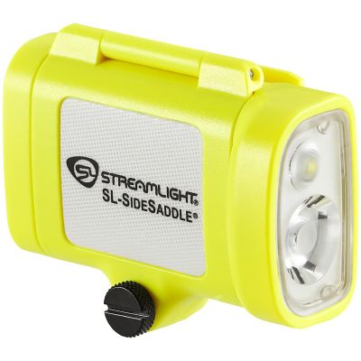 STL61630 image(0) - Streamlight SL-SideSaddle Hard Hat and Helmet Light - Includes Hard Hat and Helmet mount kit (baseplate, slot strap, universal Y-strap) and (3) AAA batteries - Yellow