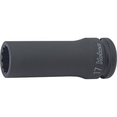 KKN14305M-21 image(0) - Ko-ken USA 14305M-21 1/2 Sq. Dr. Socket 21mm 12 point Length 80mm
