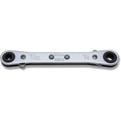 KKN102KA-7-32X1-4 image(0) - Ko-ken USA 102KA-7/32X1/4 Ratcheting Ring Wrench 7/32x1/4 6 Point Length 108 mm Reversible