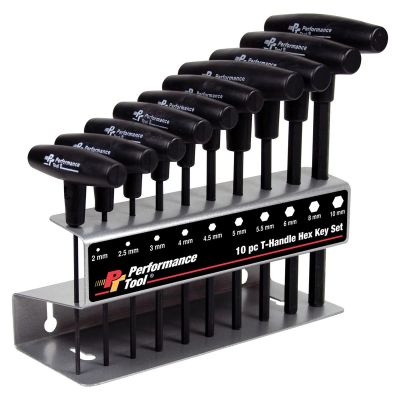 WLMW80275 image(0) - Wilmar Corp. / Performance Tool 10 Piece Metric T-Handle Hex Key