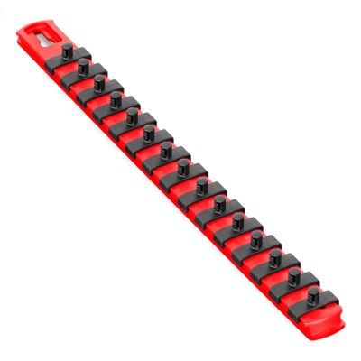 ERN8414 image(0) - Ernst Mfg. 13&rdquo; Socket Organizer with 15 Twist Lock Clips - Red - 1/4&rdquo;
