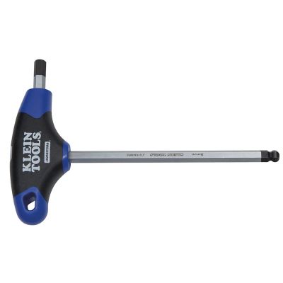KLEJTH6M5BE image(0) - Klein Tools 5 mm Ball-End Hex Key, Journeyman&trade; T-Handle, 6-Inch