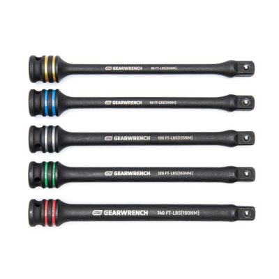 KDT89650 image(0) - GEARWRENCH 5 Piece 1/2" Drive Torque Limiting Impact Extension Bar Set