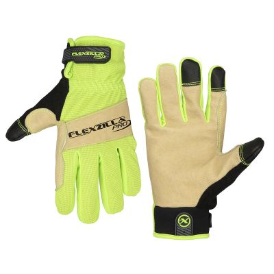 LEGGH460PL image(0) - Legacy Manufacturing Flexzilla&reg; Pro High Dexterity Water-Resistant Hybrid Grain Leather Gloves, Natural/Black/ZillaGreen&trade;, L