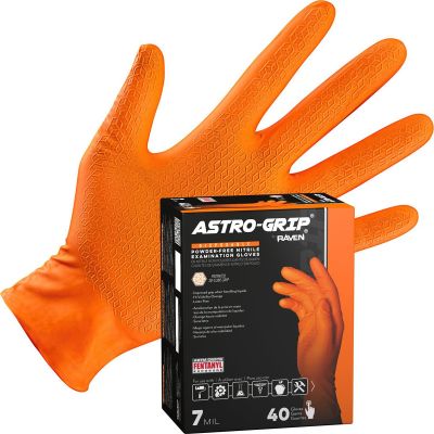 SAS66472-40 image(0) - SAS Safety Astro-Grip Powder-Free Exam Grade Nitrile Disposable Gloves - 7 Mil - 40PK - Medium