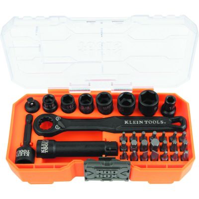 KLE65242 image(0) - Klein Tools Flip-16 KNECT&trade; Ratcheting Impact Flip Socket Screwdriver Set