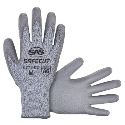 SAS6775-03 image(0) - SAS Safety SafeCut HPPE Knit PU Coated Gloves - A6 Cut Level - Large