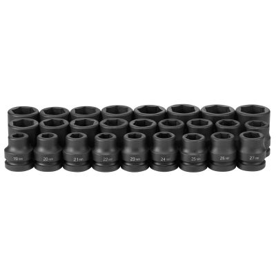 GRE9026M image(0) - Grey Pneumatic 1" Drive 26 Piece Metric Set 19mm to 44mm