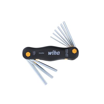 WIH35197 image(0) - Wiha Tools 9 Piece PocketStar Fold-Out Hex Key Set - SAE