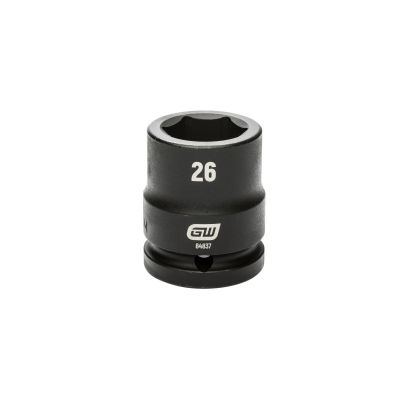 KDT84837 image(0) - GEARWRENCH 3/4 Inch Drive 6 Point Standard Impact Metric Socket 26mm