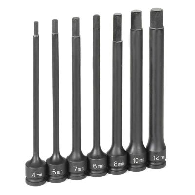 GRE1267MH image(0) - Grey Pneumatic 3/8" Dr. 7 Piece  6" Length  Metric Hex Driver Set