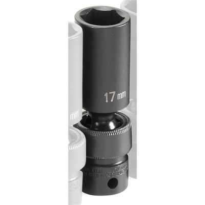 GRE1017UMD image(0) - Grey Pneumatic 3/8" Drive x 17mm Deep Universal Socket 6 Point - Black