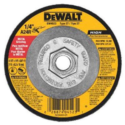 DWTDW4523 image(0) - DeWalt 1/2 Inch x 1/4 Inch x 7/8 Inch Type 27 Metal Grinding Wheel