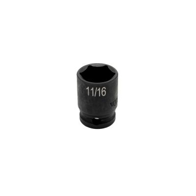 VIMIMP61116 image(0) - VIM TOOLS 11/16 Inch X 3/8 Inch Drive SAE Cr-Mo Impact Socket - Shallow