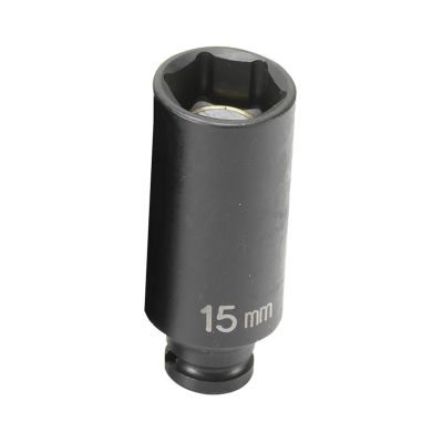 GRE915MDG image(0) - Grey Pneumatic 1/4" Drive x 15mm Magnetic Deep Socket