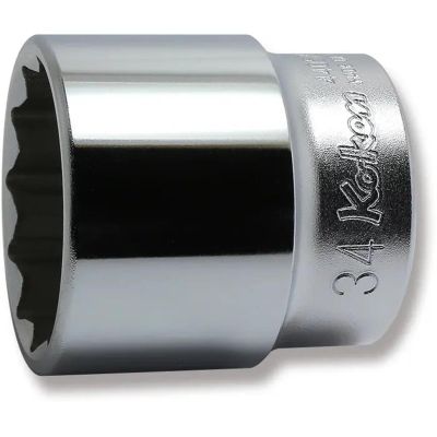 KKN4405M-34 image(0) - Ko-ken USA 4405M-34 1/2 Square Drive Socket 34 mm 12 Point Length 47 mm