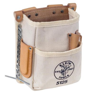 KLE5126 image(0) - Klein Tools Leather Tool Pouch with Knife Snap, 5-Pocket