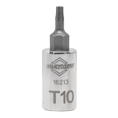 MAY16213 image(0) - Mayhew Mayhew T10 Torx&reg; Short Insert Socket Bit, 1/4-Inch Drive