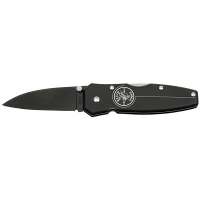 KLE44001BLK image(0) - Klein Tools Lightweight Lockback Knife, 2-1/2-Inch Drop Point Blade, Black Handle