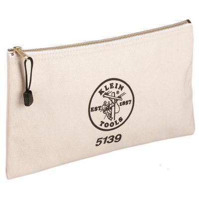 KLE5139 image(0) - Klein Tools Zipper Bag, Canvas Tool Pouch to 12.5 x 7 x 0.7 -Inch