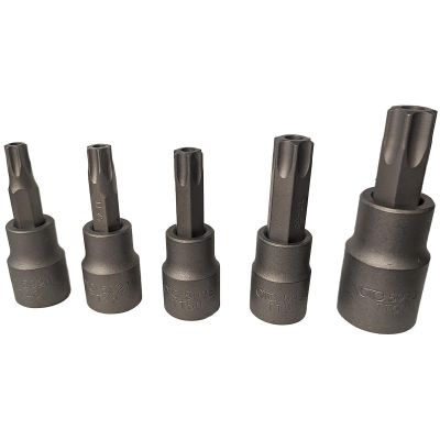 OTC5900-TT40-TT60 image(0) - OTC TORX Tamper Resistant Socket Set, 5 pcs. INCLUDES TT40, TT45, TT50, TT55, TT60
