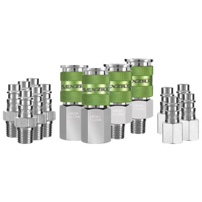 LEGA53458FZ image(0) - Legacy Manufacturing Flexzilla Pro High Flow Coupler and Plug Kit, 14-Piece, 1/4" Body, 1/4" NPT