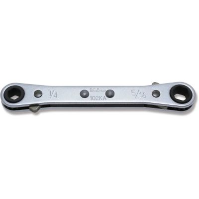 KKN102KA-1-4X5-16 image(0) - Ko-ken USA 102KA-1/4X5/16 Ratcheting Ring Wrench 1/4x9/32 6 Point Length 108 mm Reversible