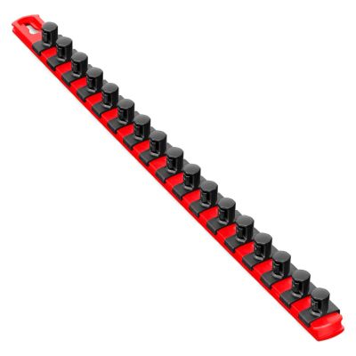 ERN8402 image(0) - Ernst Mfg. 18&rdquo; Socket Organizer and 17 Twist Lock Clips - Red - 1/2&rdquo;