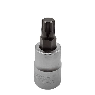 VIMTP6IP50 image(0) - VIM Tools IP50 - 6 Point TORX Plus Bit, 3/8 Inch Square Drive, Satin Chrome