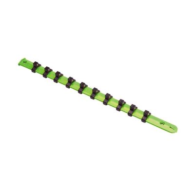 VIMV521G image(0) - VIM TOOLS 3/8 Inch Socket Rack 10 Piece 3/8 Inch Studs - Green