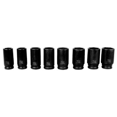 KTI34200 image(0) - K Tool International Socket Set Impact 3/4 Inch Drive SAE 8 Piece Deep