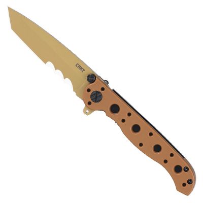 CRKM16-10DZ image(0) - CRKT (Columbia River Knife) M16-10DZ D2 Titanium Nitride Veff Serrations  Blade Folding Knife with Liner Lock Glass-Reinforced Nylon Handle - Desert Tan