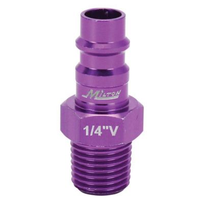 MIL760VC-20 image(0) - Milton Industries ColorFit HighFlowPRO Plugs, V-style Purple, 1/4" NPT Male - 1 Count