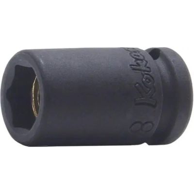 KKN12400MG-8 image(0) - Ko-ken USA 12400MG-8 1/4 Square Drive Socket 8 mm 6 Point Length 23 mm Magnet