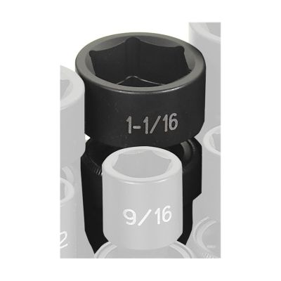 GRE2034U image(0) - Grey Pneumatic 1/2" Drive x 1-1/16" Standard Universal Socket
