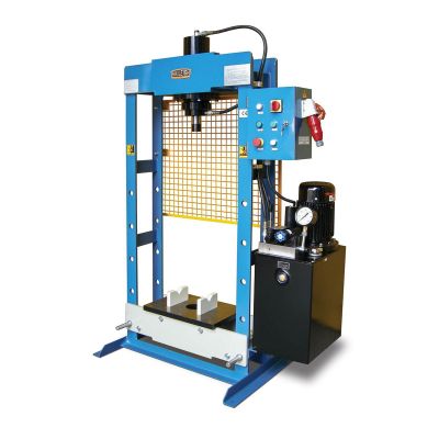 BLI1019289 image(0) - Baileigh HSP-30M-C - 220V 1 Phase 30/15 Ton Hydraulic H-Frame Press, 9.5" Stroke