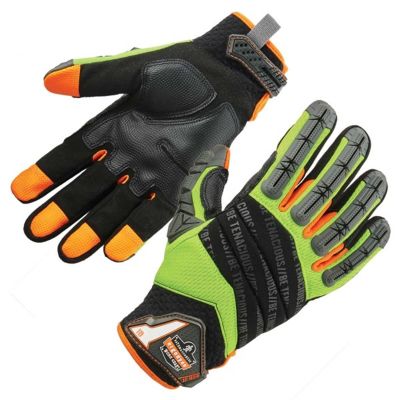 ERG17683 image(0) - Ergodyne 924 M Lime Hybrid Dorsal Impact-Reduce Gloves