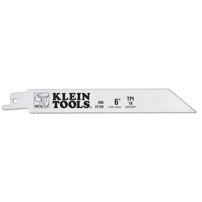 KLE31728 image(0) - Klein Tools Reciprocating Saw Blades, 18 TPI, 6-Inch, 5-Pack