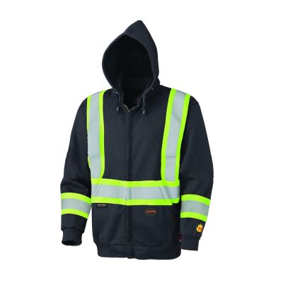 SRWV2570470U-2XL image(0) - Pioneer Hoodie  -  Hi-Viz Flame Resistant Zip - Style Heavyweight Cotton  - Color:  Black  - Size: 2XL
