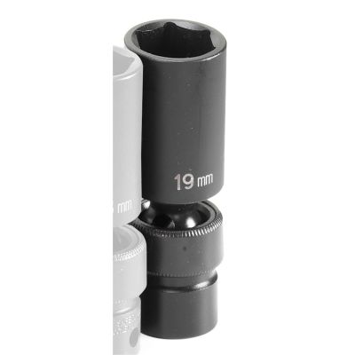 GRE1019UMD image(0) - Grey Pneumatic 3/8" Drive x 19mm Deep Universal Socket 6 Point - Black