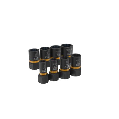 KDT84782 image(0) - GearWrench 8 Piece 1/4 Inch & 3/8 Inch Drive Bolt Biter Impact Extraction Socket Set