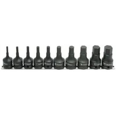KKNRS4012M-10-L60 image(0) - Ko-ken USA RS4012M/10-L60 10 Piece 1/2 Sq. Dr. 60mm, Metric Hex Bit Socket Set