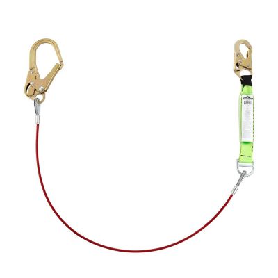 SRWV8108326 image(0) - PeakWorks Shock Absorbing Lanyards - Tear Pack 1/4" PVC Coated Cable -  Single Leg - Weight Capacity 130 to 310 Lbs - 6'