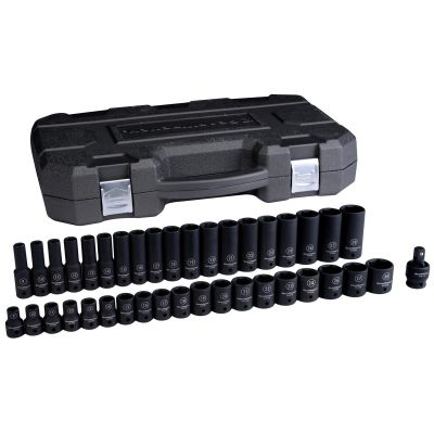 KDT84948N image(0) - GEARWRENCH 39 Piece 1/2 Inch Drive 6 Point Standard & Deep Impact Metric Socket Set
