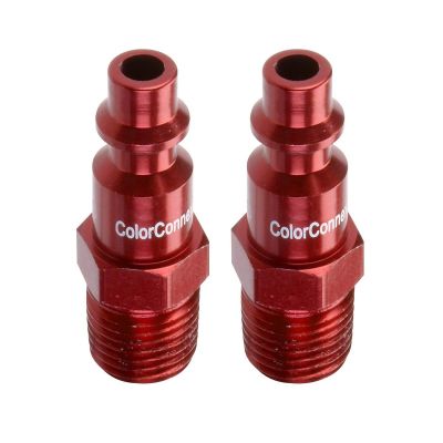 LEGA73440D-2PK image(0) - Legacy Manufacturing ColorConnex Plug, Type D, 1/4" Body, 1/4" MNPT, Red, 2-Pack
