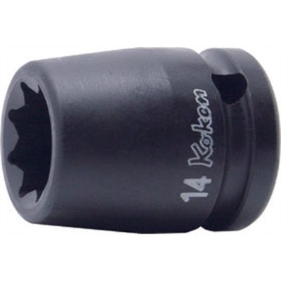 KKN14415M-15 image(0) - Ko-ken USA 14415M-15 1/2 Sq. Dr. Socket 15mm Double Square Length 38mm