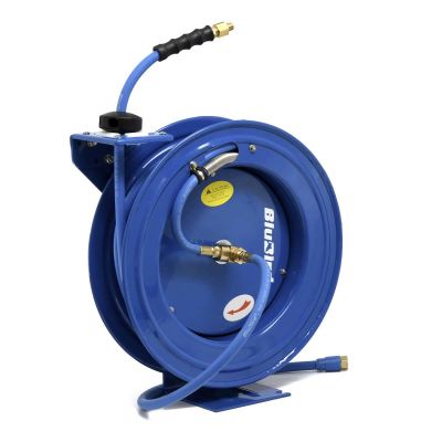 BLBBBRHD3850 image(0) - BluBird Rubber Air Hose Reel Heavy Duty Single Arm Assembly 3/8" x 50'