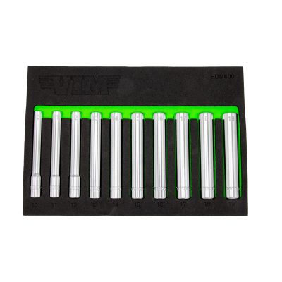 VIMEDM600 image(0) - VIM Tools 10 Piece 3/8 Inch Drive Extra Deep 6 Point Socket Set (10 - 19 mm)